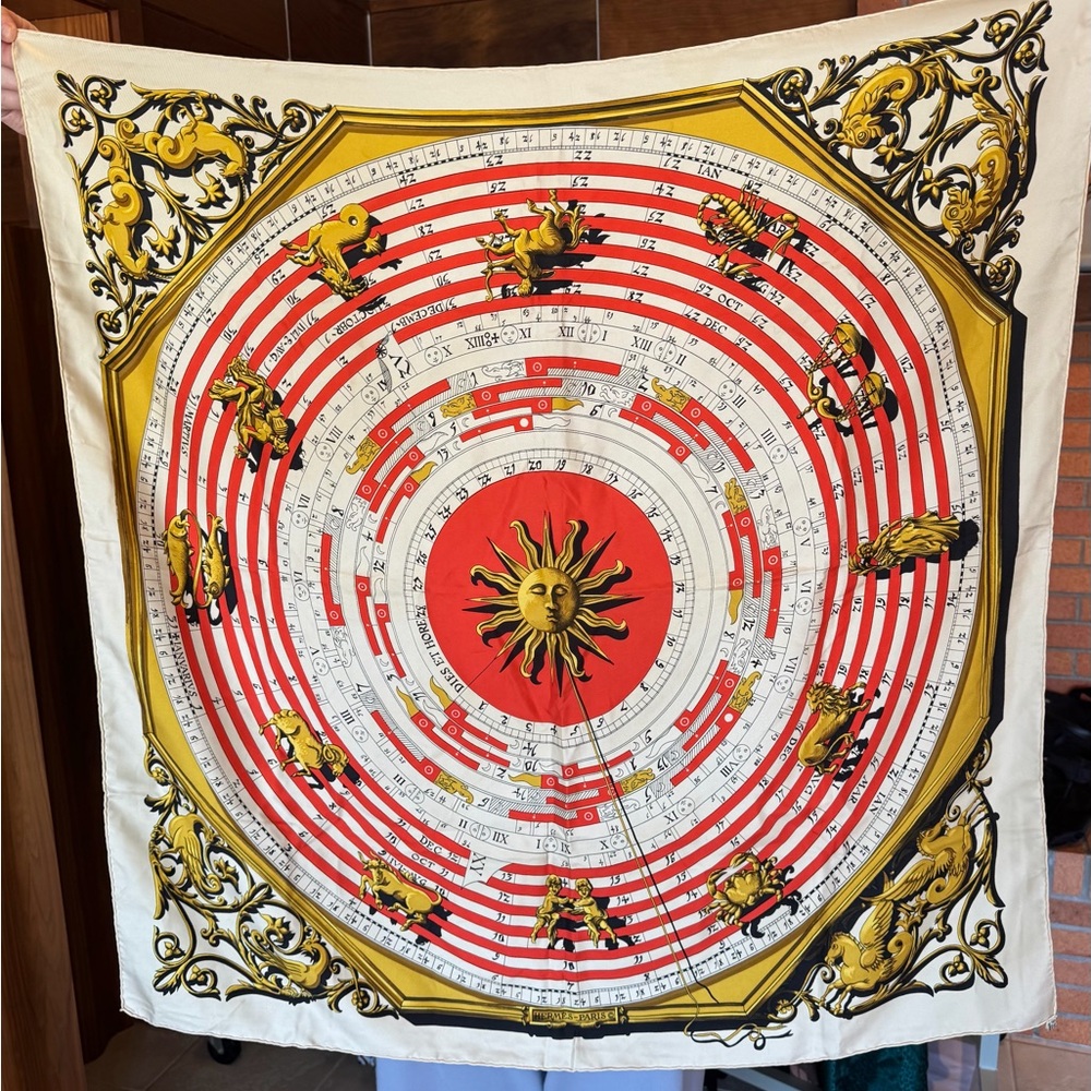 Hermes 90x90  "Dies et Hore" Silk Scarf